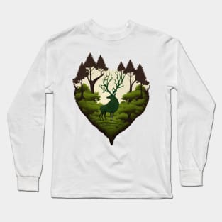 Nature Lover Deer - Designs for a Green Future and Hunters Long Sleeve T-Shirt